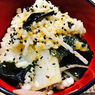 リメイク！うに海苔とわかめ入りゴマ味噌汁雑炊